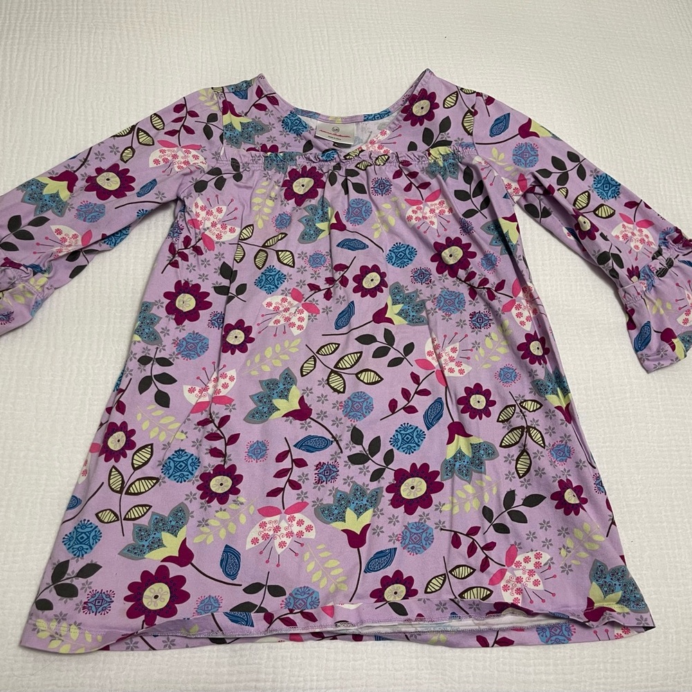 Hanna Andersson Lavender Floral Tunic Dress with Multicolor Blooms